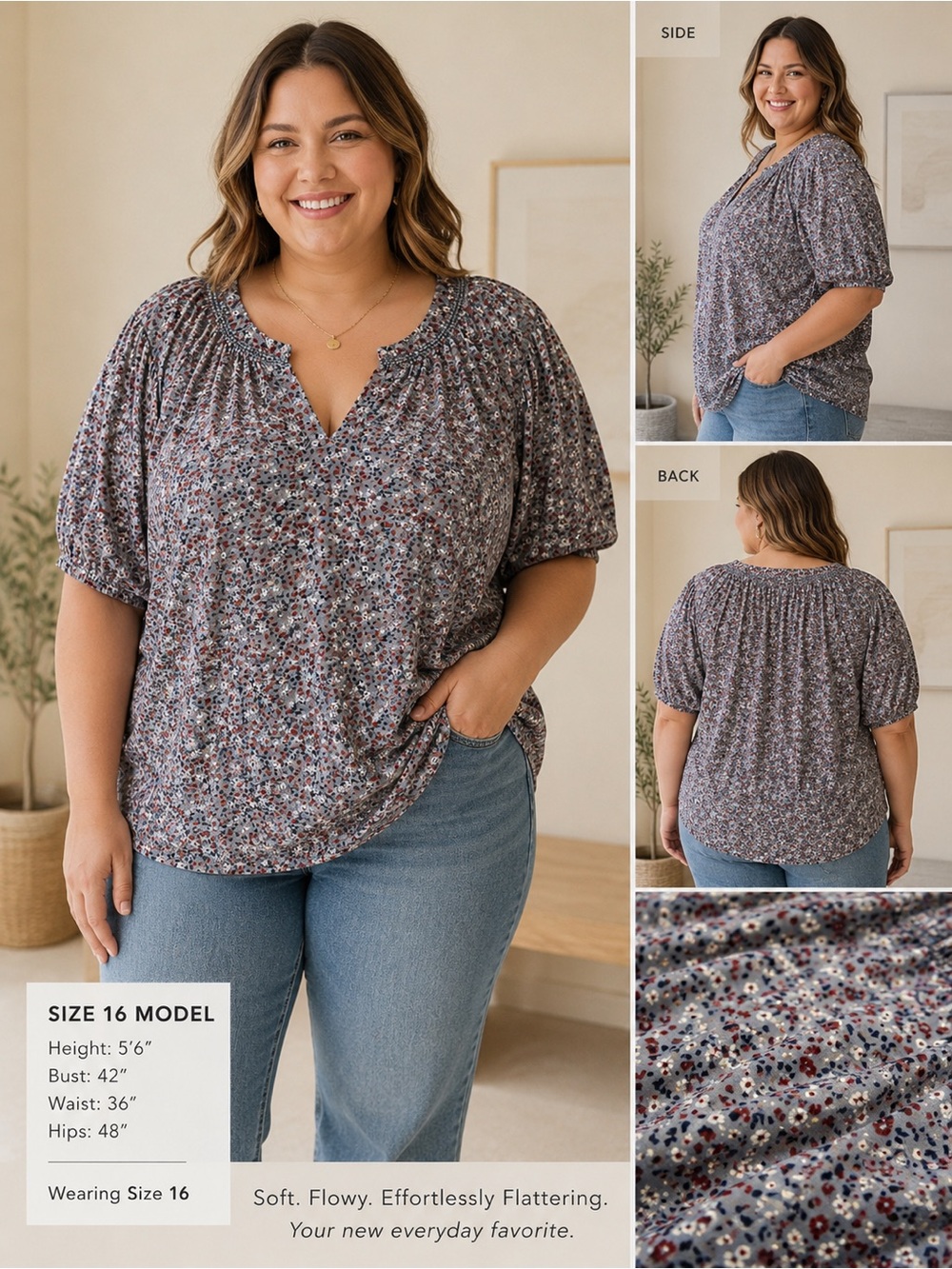 Angels Floral Print Women's Top